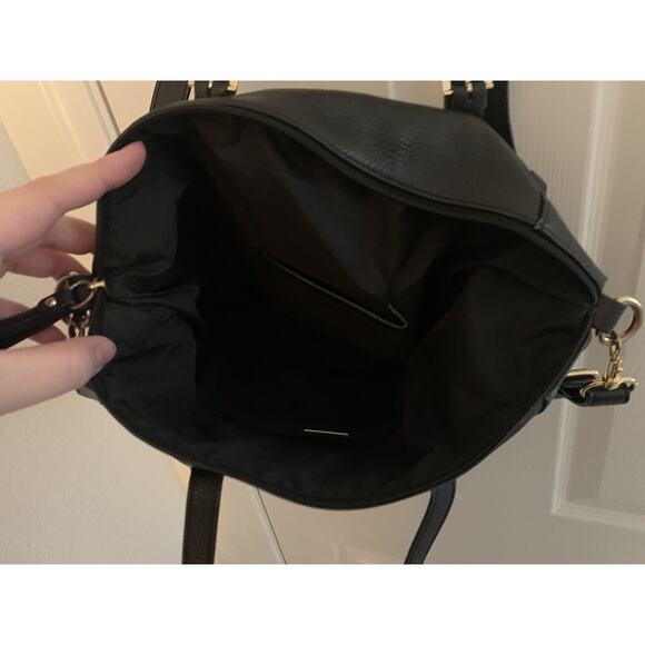 Giani Bernini Black Leather Crossbody Purse Gold Hardware - Picture 4 of 6